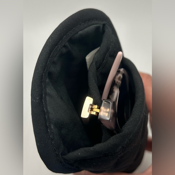 Vera Bradley Black Quilted Double Eyeglass Glasses Holder Case - Picture 5 of 6